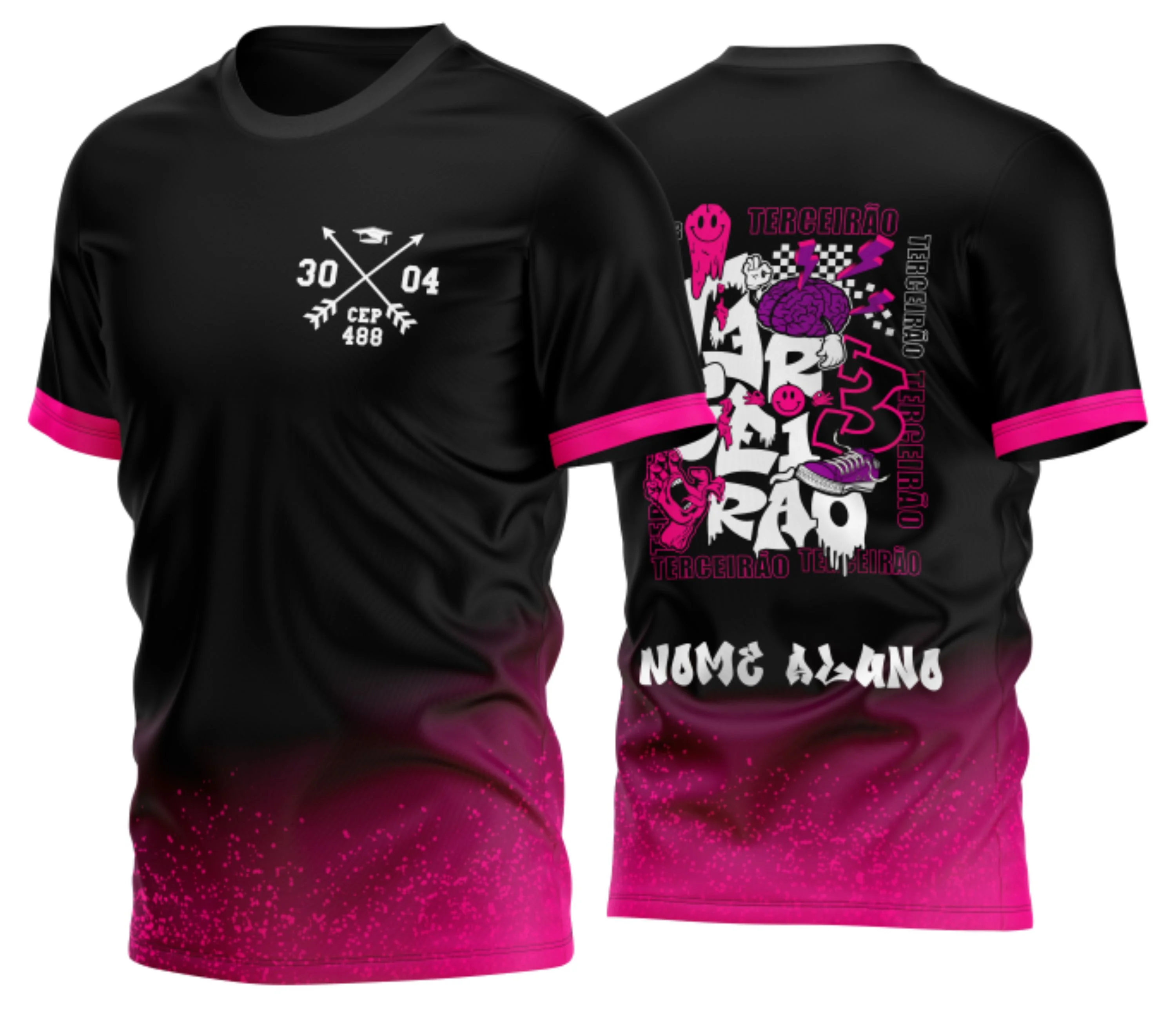 Camisa Terceirão Grafite Degrade Rosa