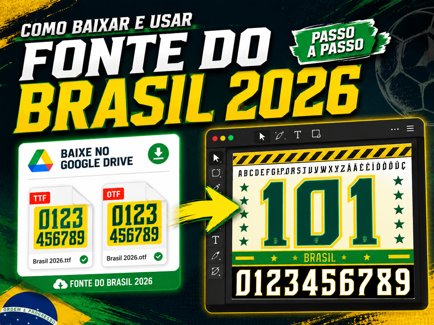 Como baixar, instalar e usar a Fonte Brasil 2026 no CorelDRAW