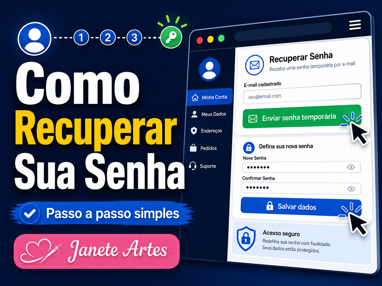 Como recuperar a senha do cliente no site Janete Artes