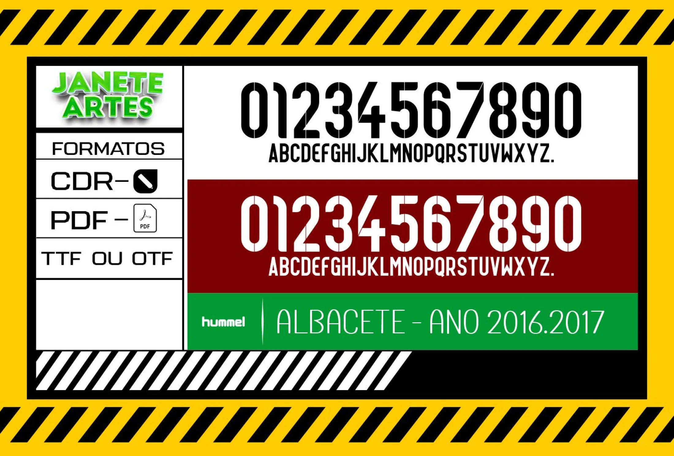 Camiseta unissex preta com logo no peito e estampa grande nas costas mostrando a Fonte de Time Tipografia Albacete 2016 2017, ideal para fãs do estilo tipográfico elegante e esportivo.