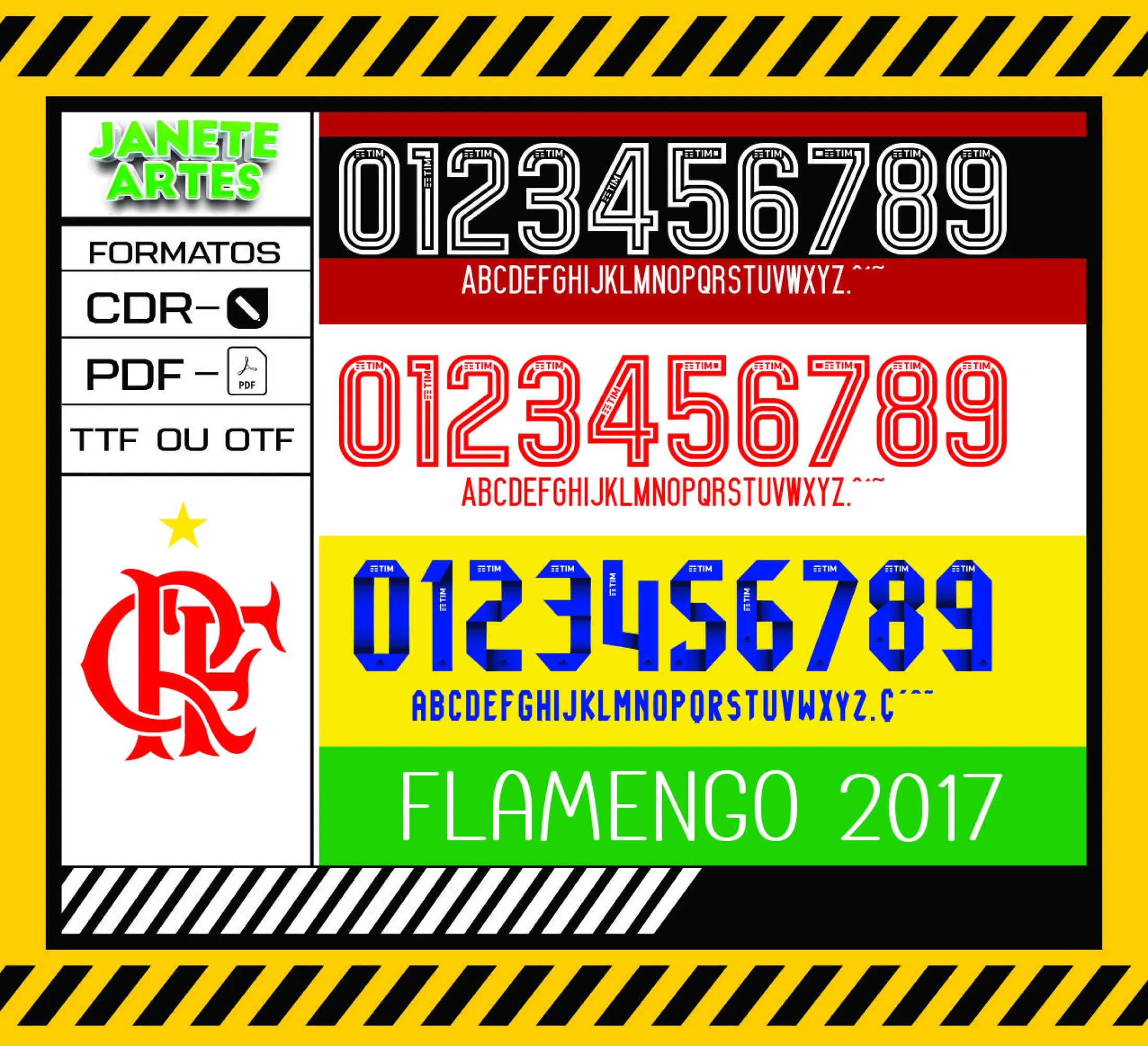 Camiseta unissex preta com logo no peito e estampa grande nas costas da fonte do time Flamengo 2017, ideal para torcedores que querem estilo e identidade.