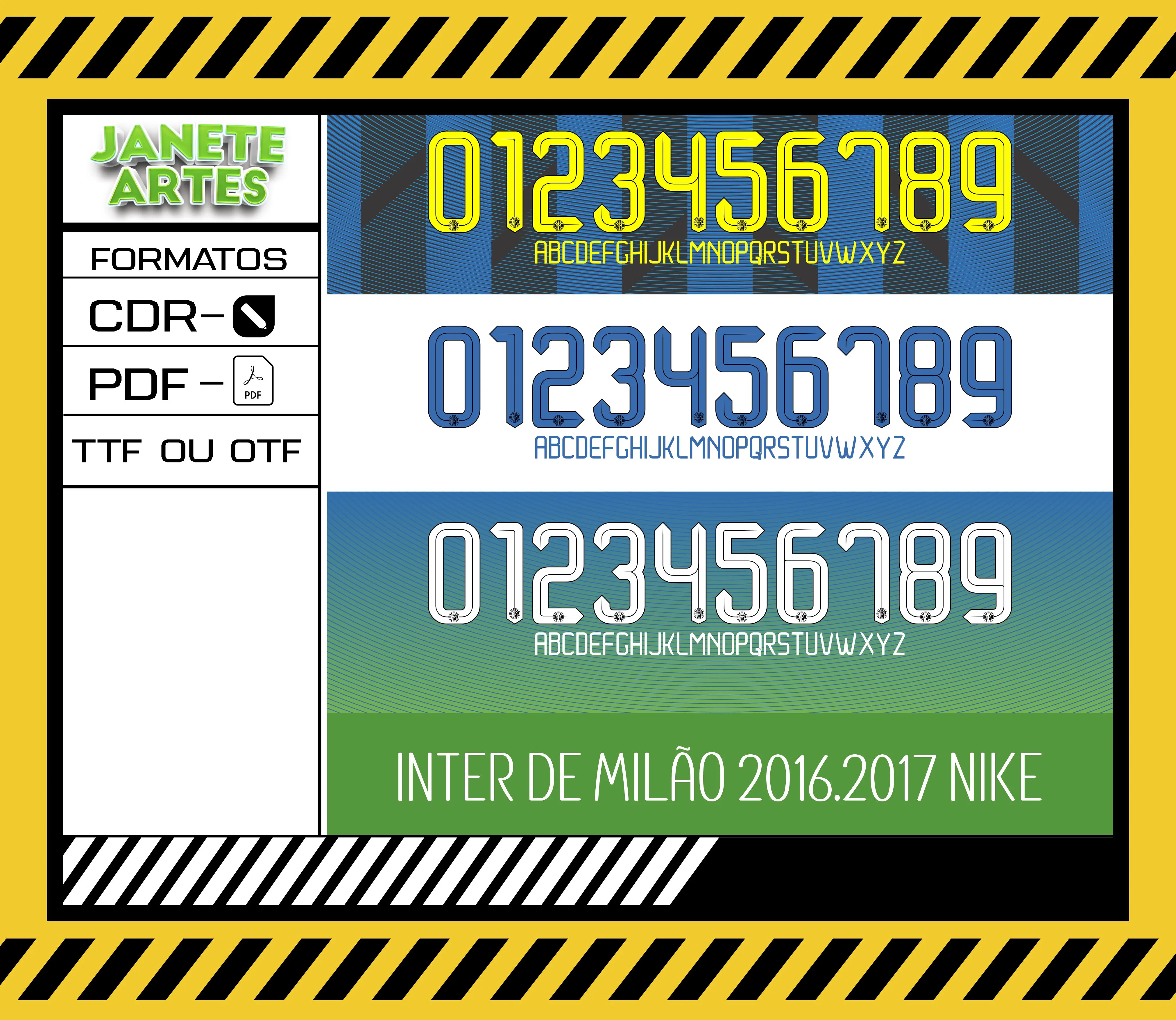 Camiseta unissex preta com logo no peito e estampa grande nas costas da fonte de time tipografia Inter de Milão 2016-2017, visual moderno e esportivo para fãs de futebol.