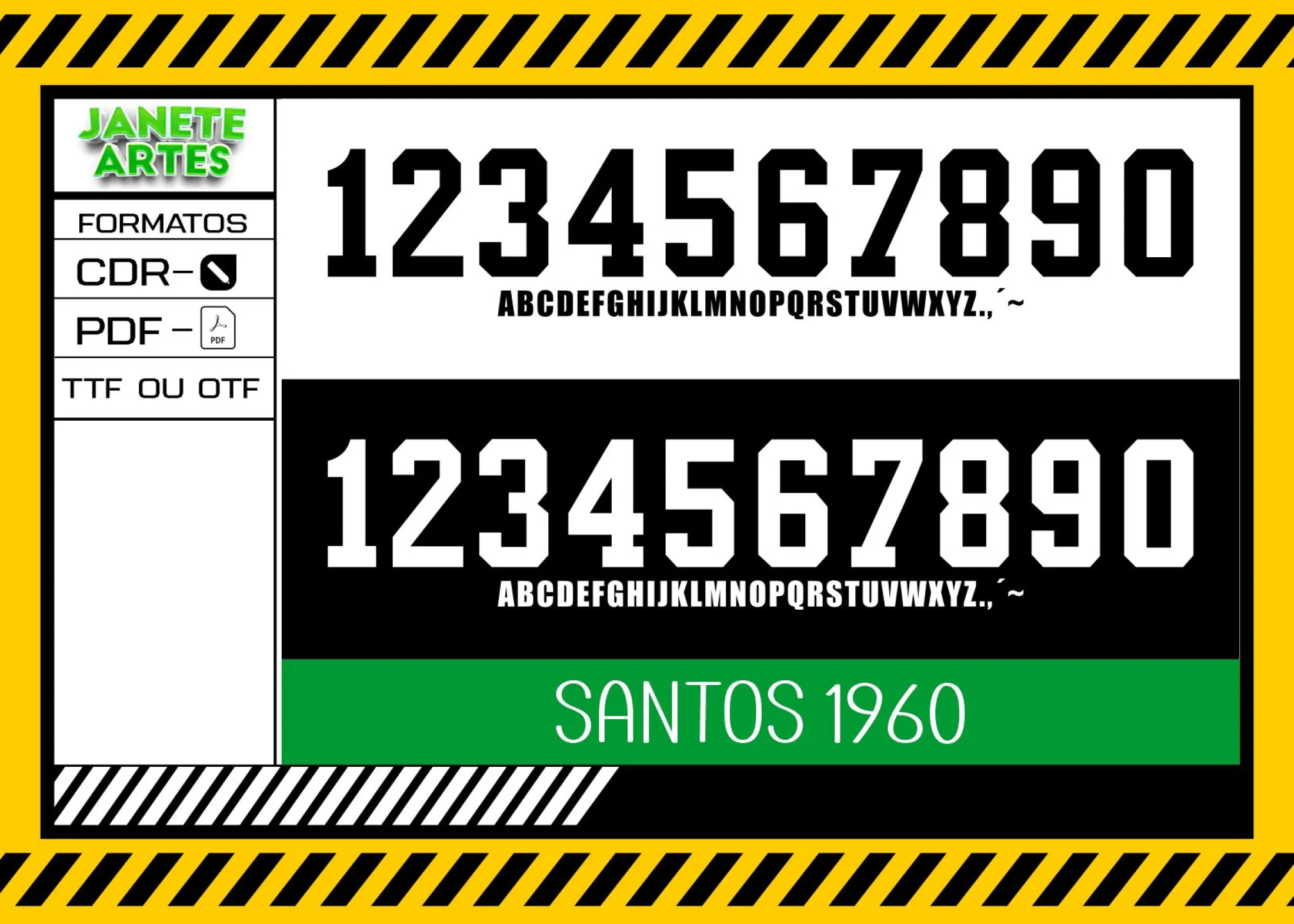 Camiseta unissex preta com logo no peito e estampa grande nas costas da fonte Time Tipografia Santos 1960, estilo vintage e marcante para fãs de design retrô.