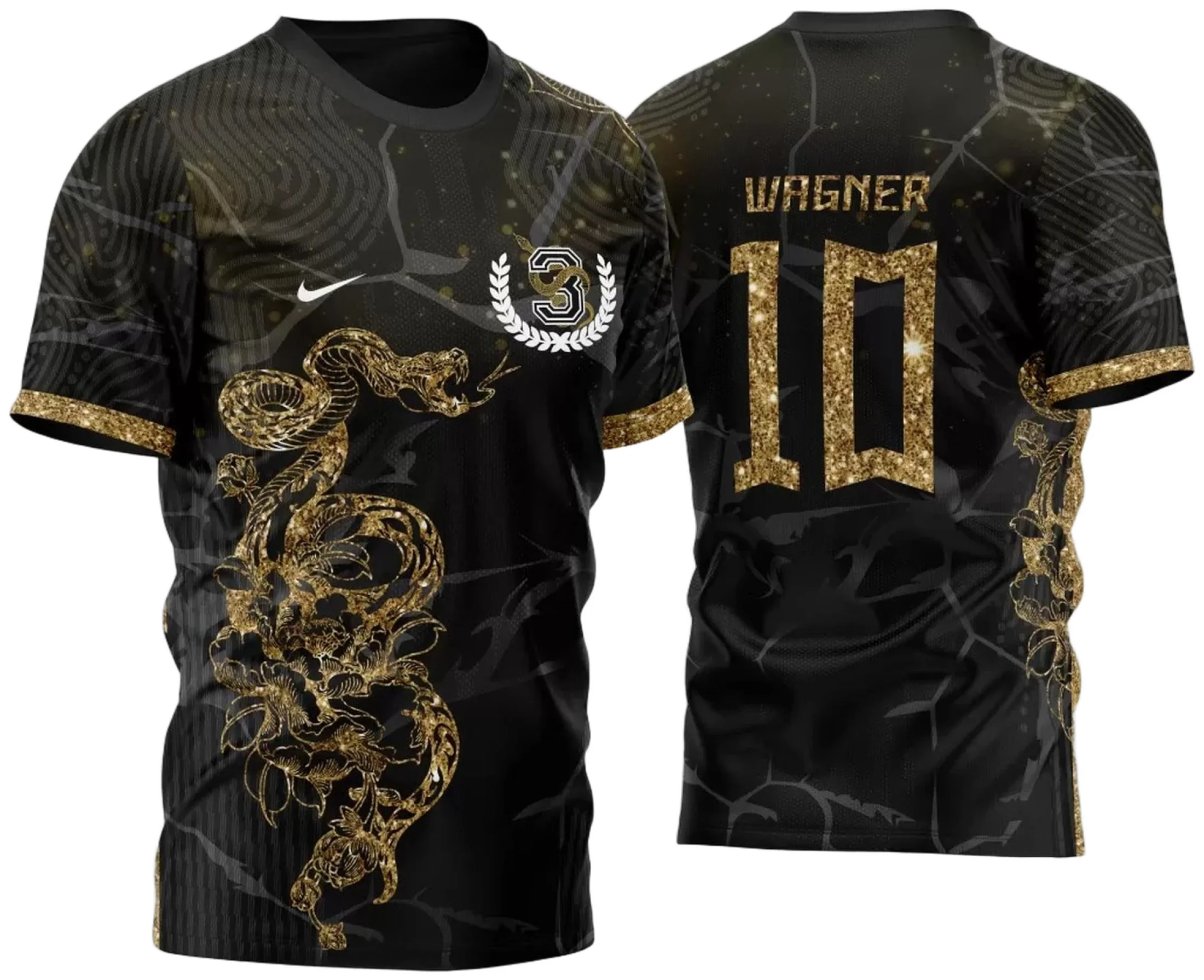 Template Camisa Futebol Interclasse Cobra Dourada - Arte Vetor