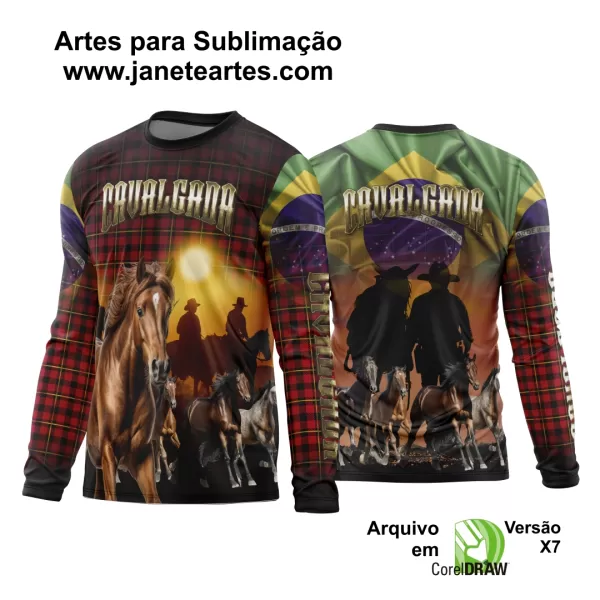 Arte Estampa Template Camisa Cavalgada 2024 Modelo 07