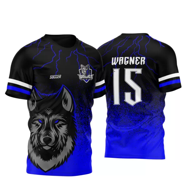 Arte Vetor Camisa para InterClasse Lobo Particulas Ataque 2023 Azul