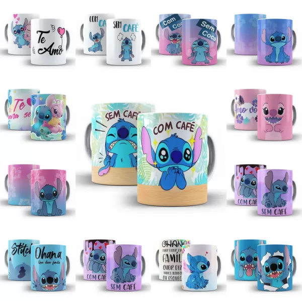 17 Artes Caneca Stitch (Com café e Sem Café)