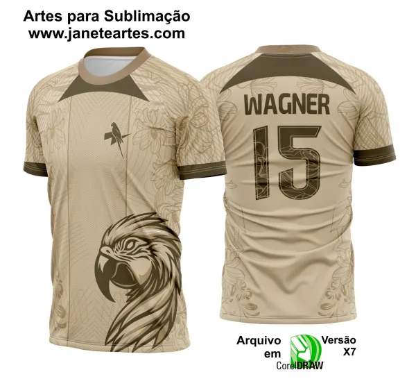 Arte Camisa Interclasse Arara Brasil Bege 2025 - 0075