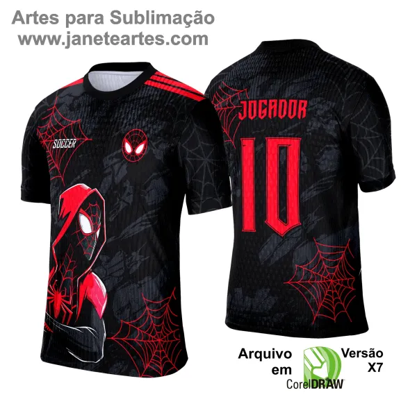 Arte Camisa Interclasse Homen Aranha com Vermelho 2025 - 0015