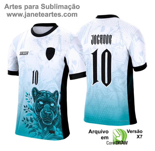 Arte Camisa Interclasse Pantera Negra com Azul 2025 - 0001