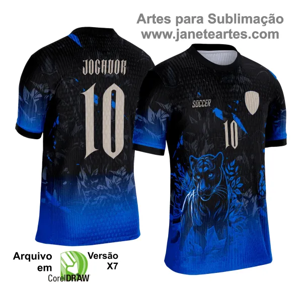 Arte Camisa Interclasse Pantera Negra com Azul 2025 - 0002