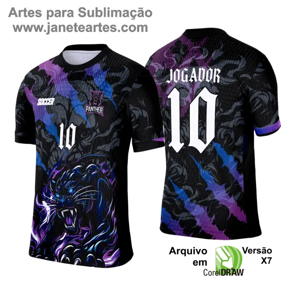 Arte Camisa Interclasse Pantera Negra com Degrade 2025 - 0010