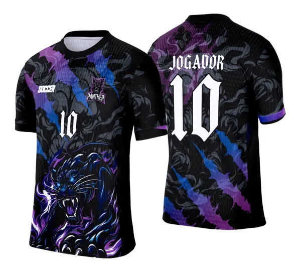 Arte Camisa Interclasse Pantera Negra com Degrade 2025 - 0010