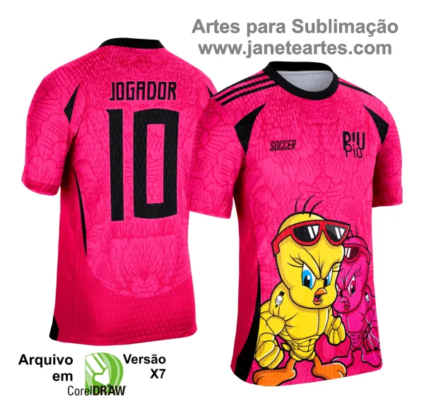 Arte Camisa Interclasse Piu-piu Amarelo com Rosa 2025  - 0006
