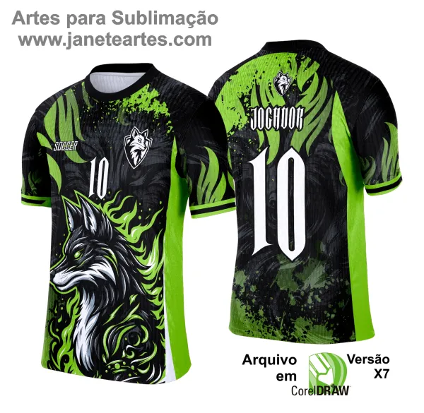 Arte Camisa Interclasse Raposa Negra com Verde 2025 - 0013