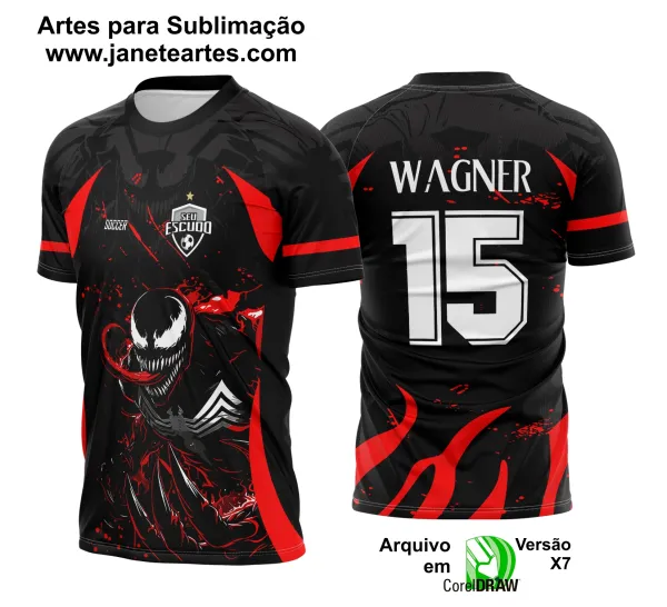 Arte Camisa Interclasse Venom Black Red 2025 - 0076