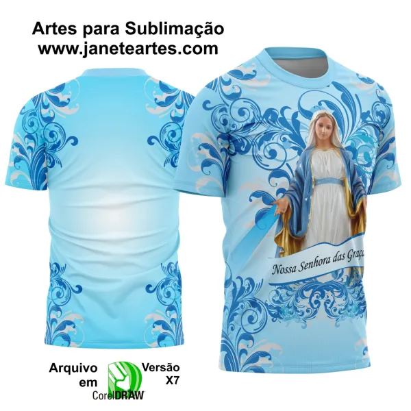 Arte Camisa Religiosa Nossa Senhora das Graças - 0007 - Religião
