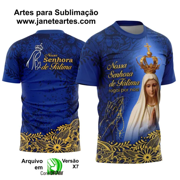 Arte Camisa Religiosa Nossa Senhora de Fátima - 0013 - Religião