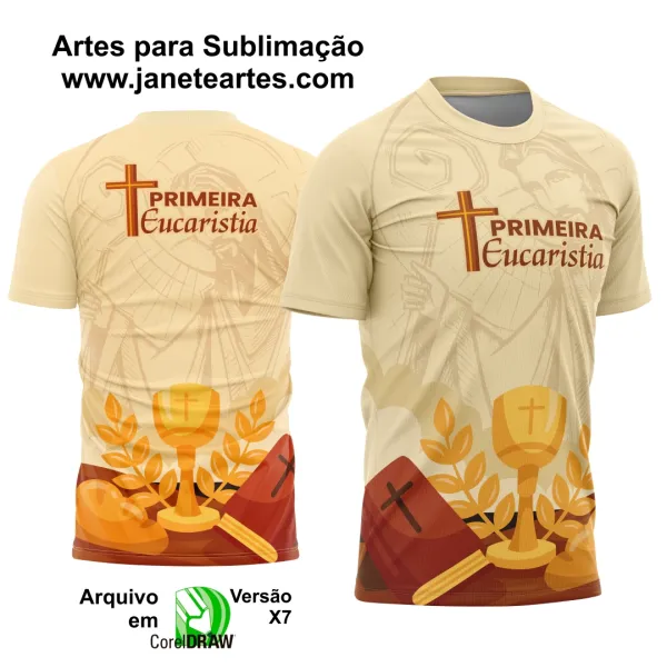 Arte Camisa Religiosa Primeira Eucaristia - 0008 - Religião