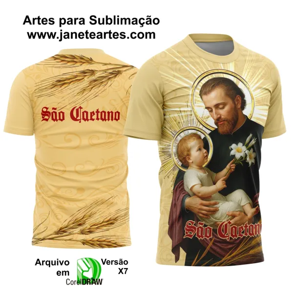 Arte Camisa Religiosa Santo São Caetano - 0015 - Religião