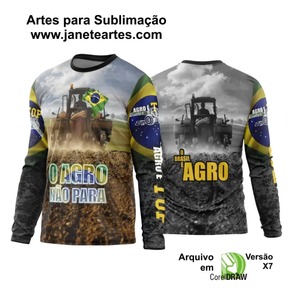 Arte Estampa Camisa Agro 2024 Manga Longa - Modelo 38