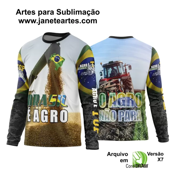 Arte Estampa Camisa Agro 2024 Manga Longa - Modelo 39