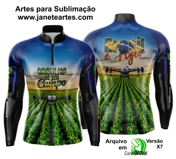 Arte Estampa Camisa Agro 2025 Drone - Template Camisa Agro - 0035