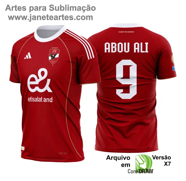 Arte Estampa Camisa Al Ahly Titular 2025 - 2026