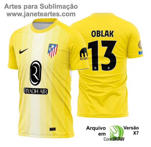 Arte Estampa Camisa Atletico de Madrid Goleiro 2025 - 2026