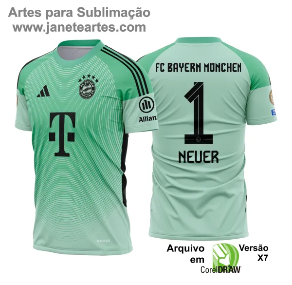 Arte Estampa Camisa Bayern de Munique Goleiro 2025 - 2026