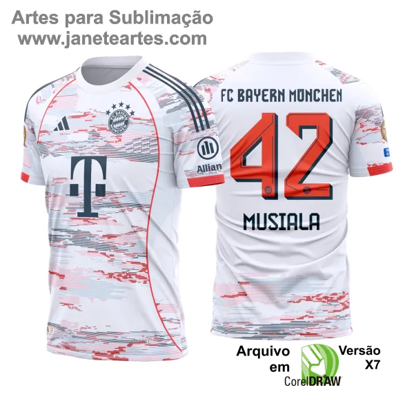 Arte Estampa Camisa Bayern de Munique Reserva 2025 - 2026