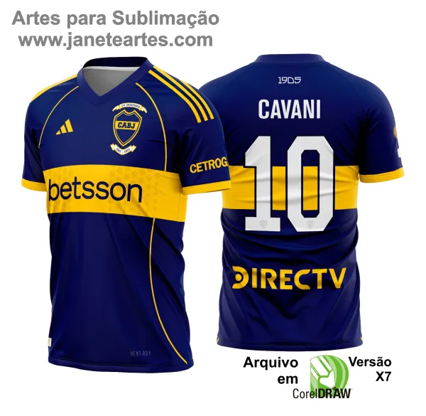 Arte Estampa Camisa Boca Juniors Titular 2025 - 2026