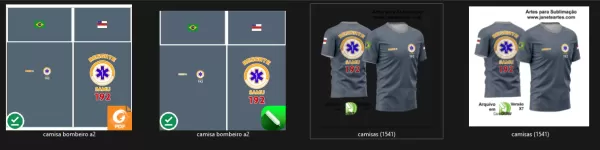 Arte Estampa Camisa Bombeiro Resgate 2024 - Modelo 03