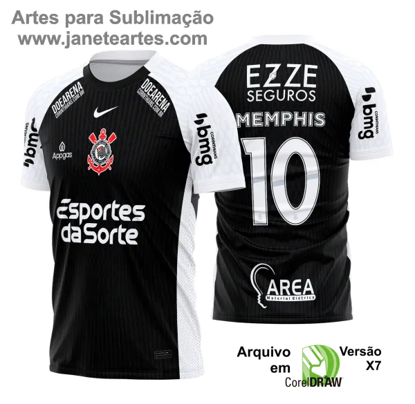 Arte Estampa Camisa Corinthians Reserva 2025 - 2026