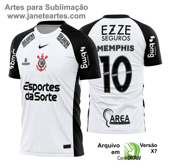Arte Estampa Camisa Corinthians Titular 2025 - 2026