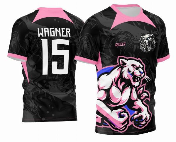 Arte Estampa Camisa Interclasse Pantera Cor de Rosa 2024