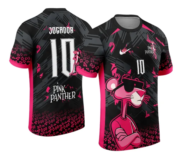 Arte Estampa Camisa Interclasse Pantera cor de rosa 2024