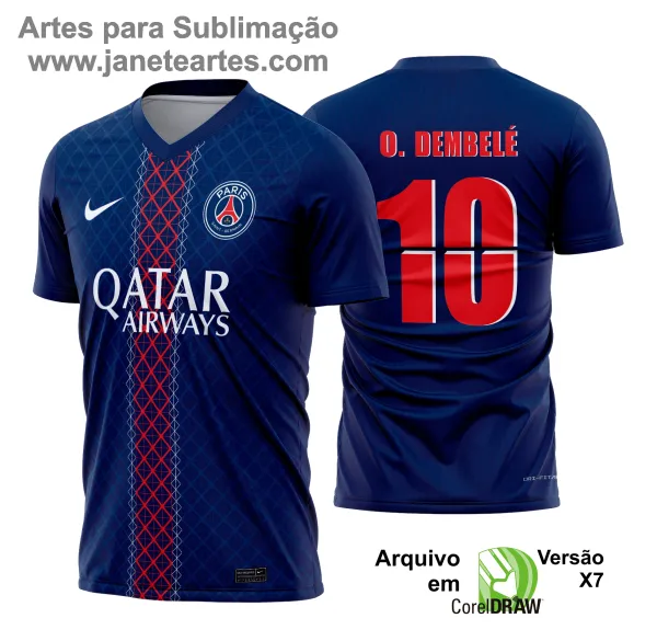 Arte Estampa Camisa PSG Titular 2025 - 2026