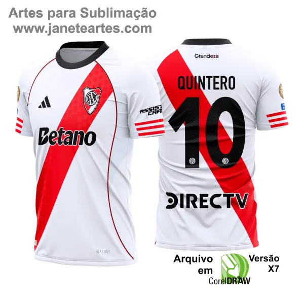 Arte Estampa Camisa River Plate Titular 2025 - 2026
