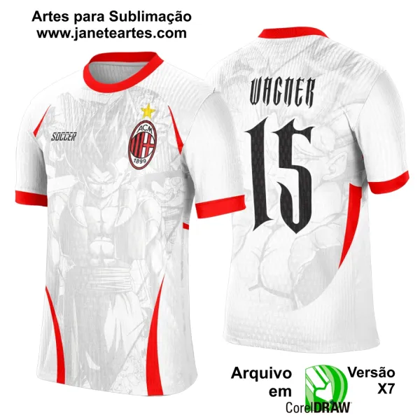 Arte Template Camisa Interclasse AC MILAN Dragon Ball Z - 0136