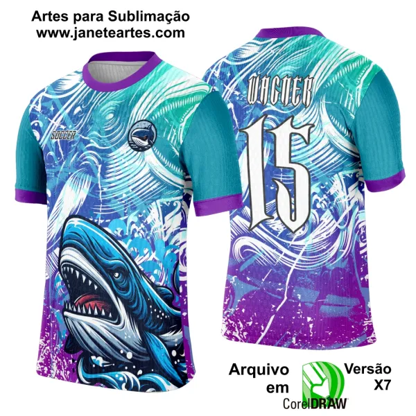Arte Template Camisa Interclasse Baleia Azul - 0131