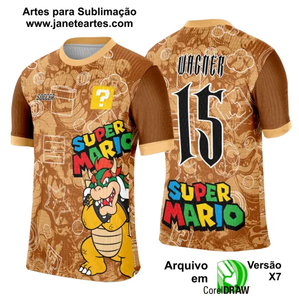 Arte Template Camisa Interclasse Bowser Super Mario Bros - 0128