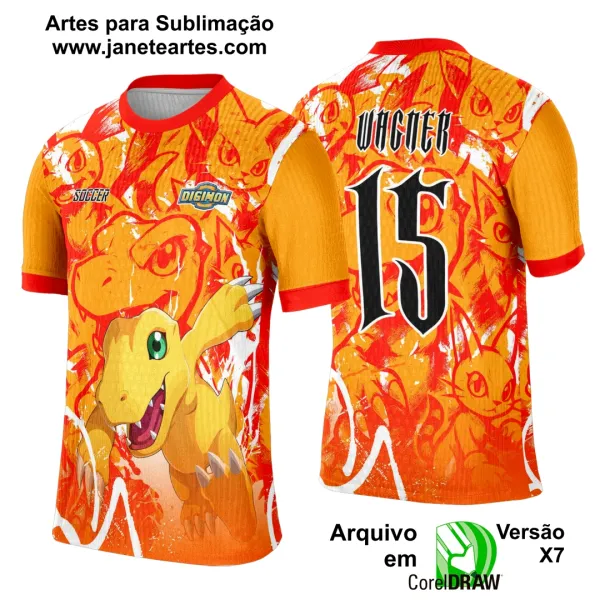 Arte Template Camisa Interclasse Digimon - 0056