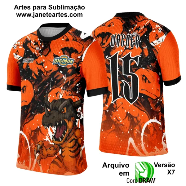 Arte Template Camisa Interclasse Digimon - 0057
