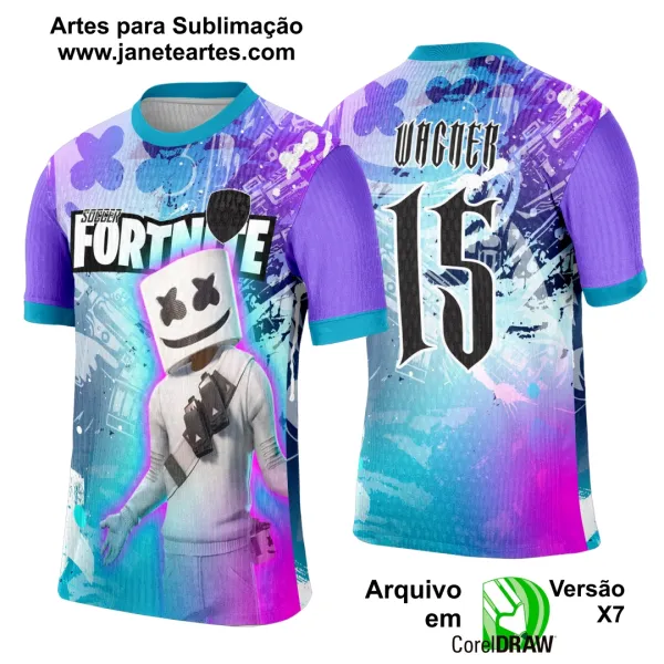 Arte Template Camisa Interclasse Game Fortnite - 0109