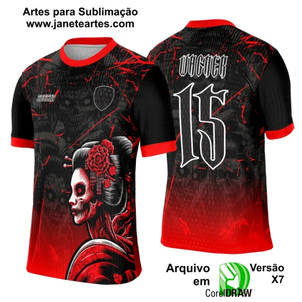 Arte Template Camisa Interclasse Geisha Japonesa - 0103