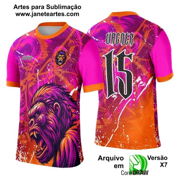 Arte Template Camisa Interclasse Gorila Degrade - 0100