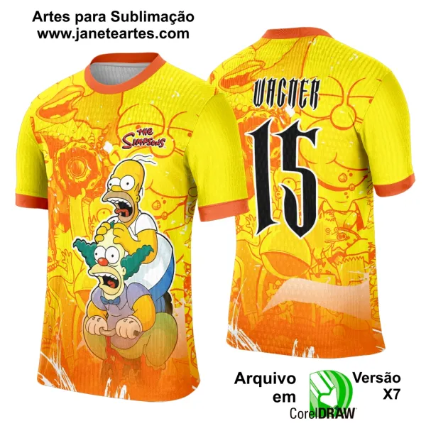 Arte Template Camisa Interclasse Homer Simpson - 0044 Arte Template Camisa Interclasse Homer Simpson - 0044
