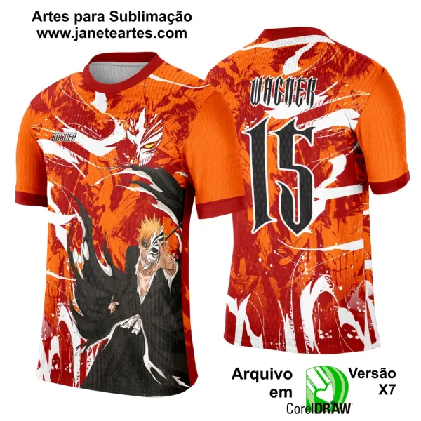Arte Template Camisa Interclasse Ichigo Kurosaki - 0098
