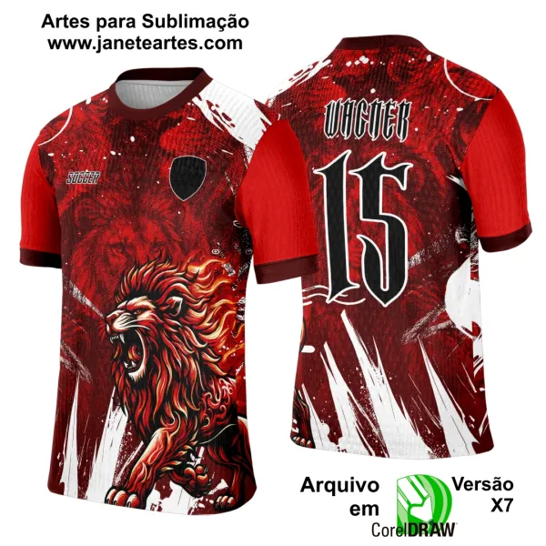 Arte Template Camisa Interclasse Leão Vermelho - 0037